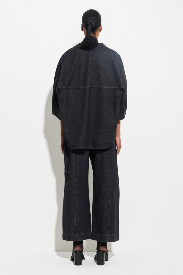 Christian Wijnants Tapari Denim Shirt Black Denim
