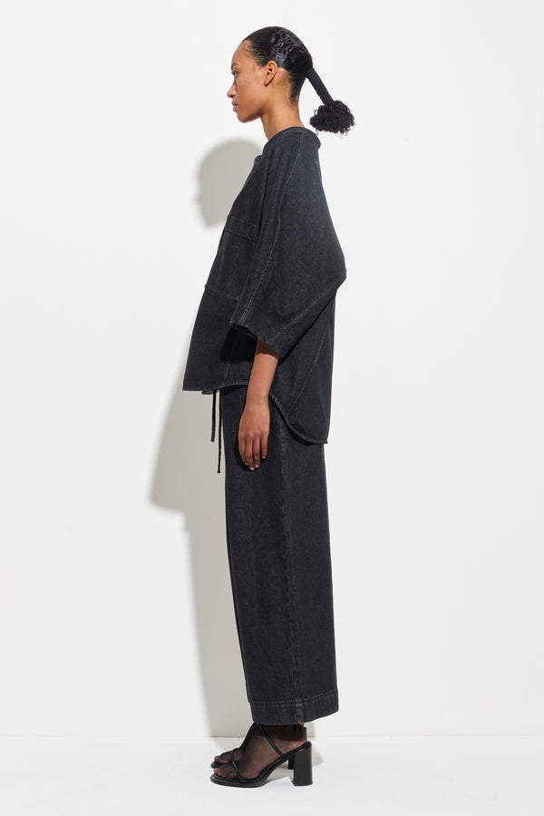 Christian Wijnants Tapari Denim Shirt Black Denim