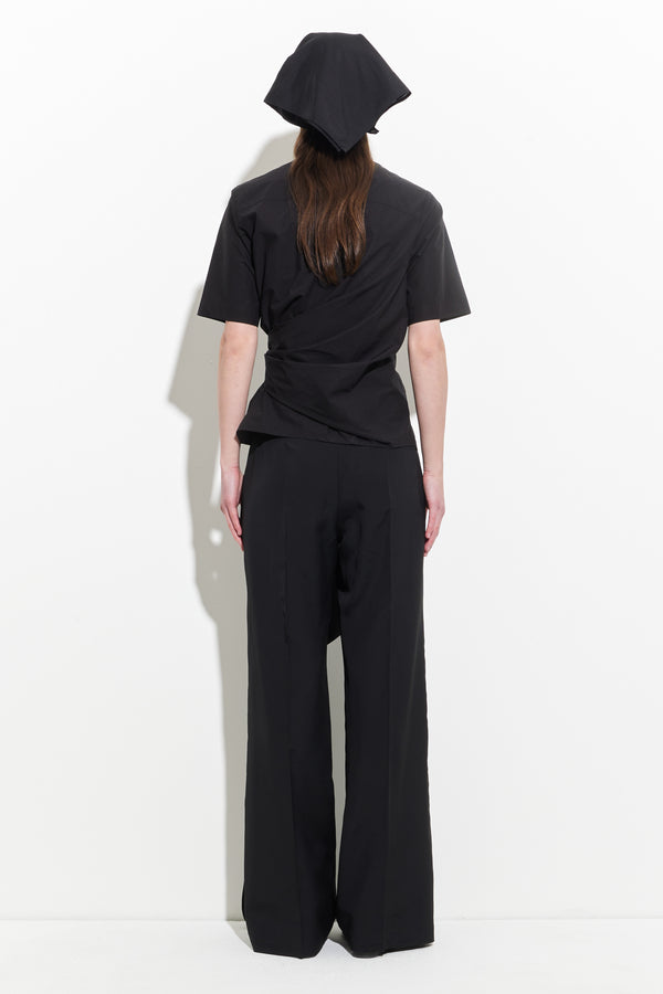 Christian Wijnants Tille Short Sleeve Top Black