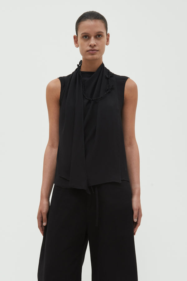 christian wijnants Toru Sleeveless Scarf Top Black