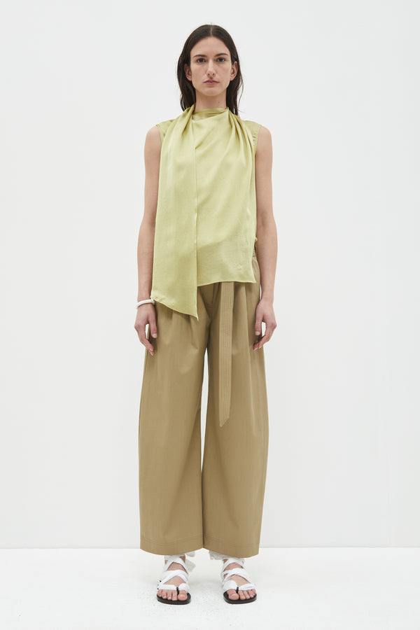 Christian Wijnants Toru Sleeveless Scarf Top Flax