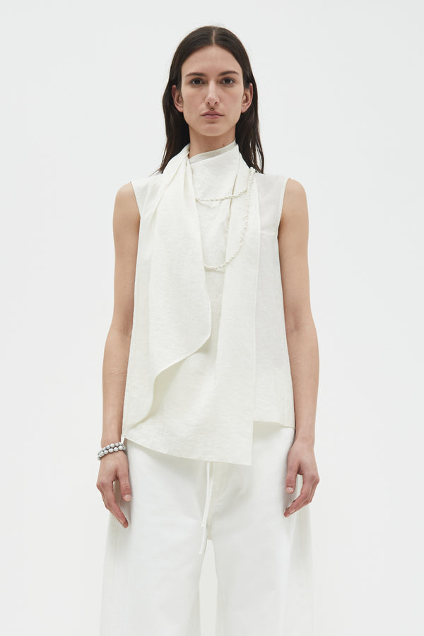 christian wijnants Toru Sleeveless Scarf Top Milk