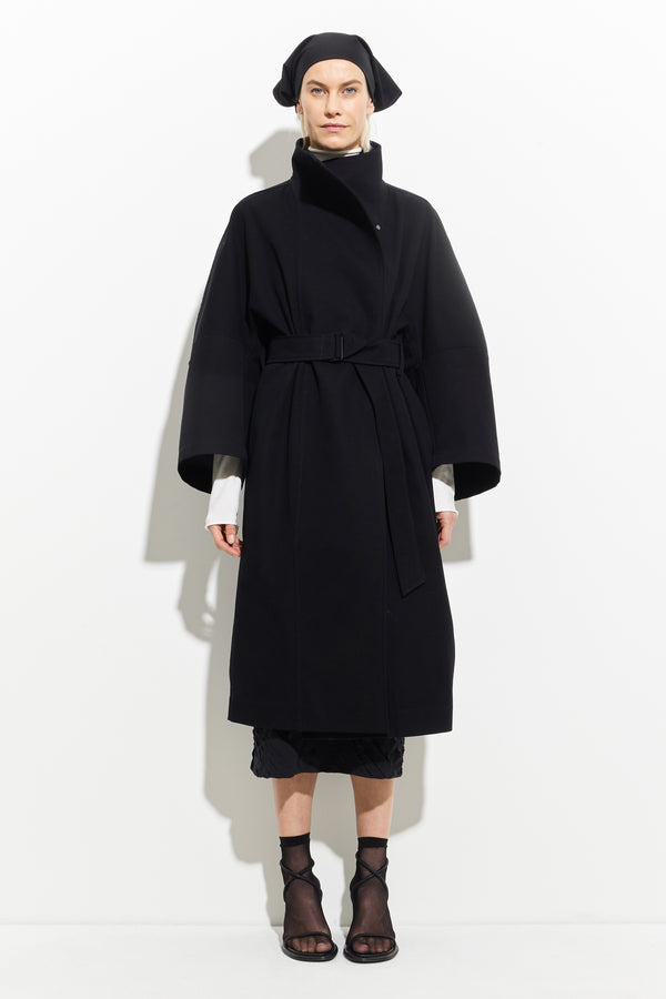 Christian Wijnants Cuwanak Oversized Coat Black Canvas