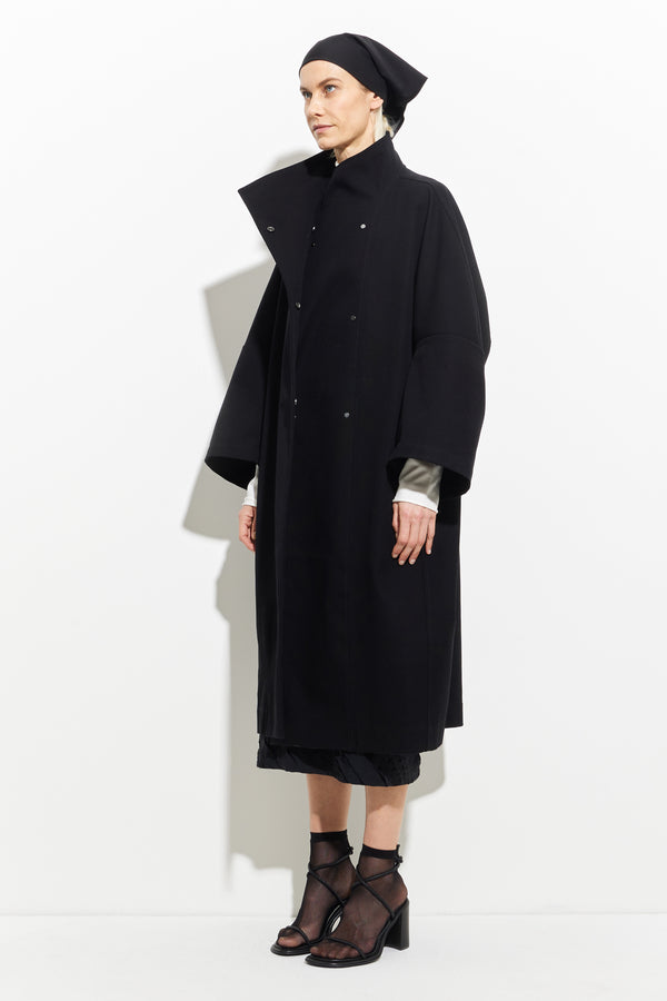 Christian Wijnants Cuwanak Oversized Coat Black Canvas