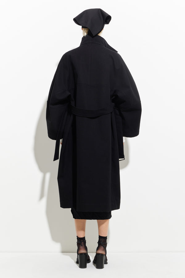 Christian Wijnants Cuwanak Oversized Coat Black Canvas