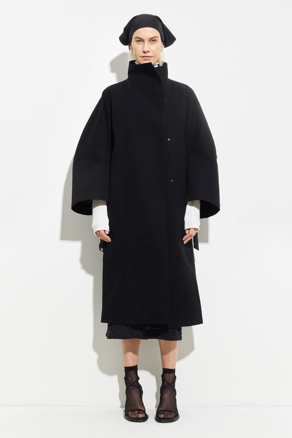 christian wijnants Cuwanak Oversized Coat Black Canvas