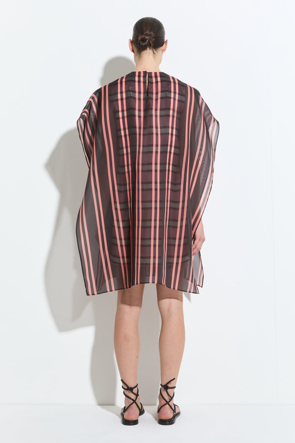 Christian Wijnants Damas Short Dress Black Pink Stripe