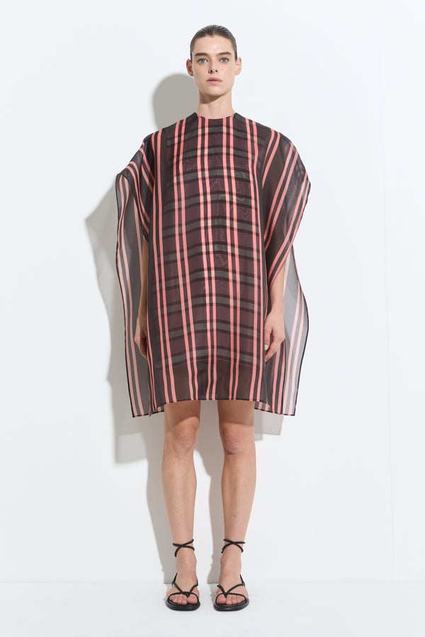 christian wijnants Damas Short Dress Black Pink Stripe
