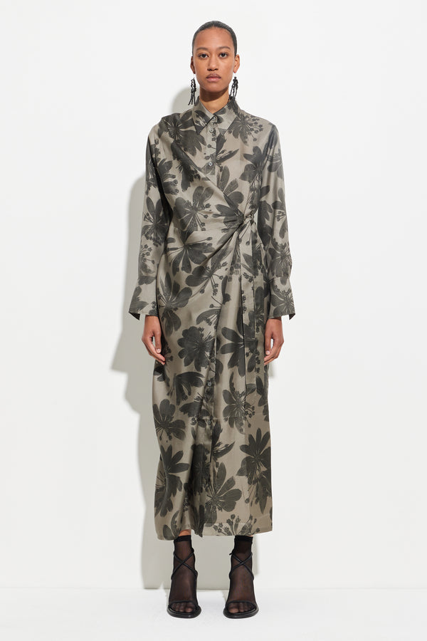 christian wijnants Daya Shirt Dress Dark Mud Seaweed Bugra