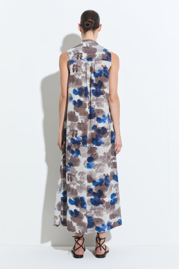 Christian Wijnants Dess Sleeveless Volume Dress Mole Blue Hibiscus