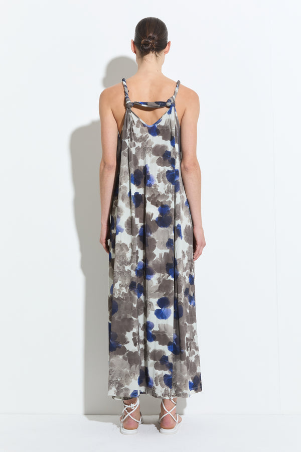 Christian Wijnants Dinus Jersey Dress Stone Blue Hibiscus