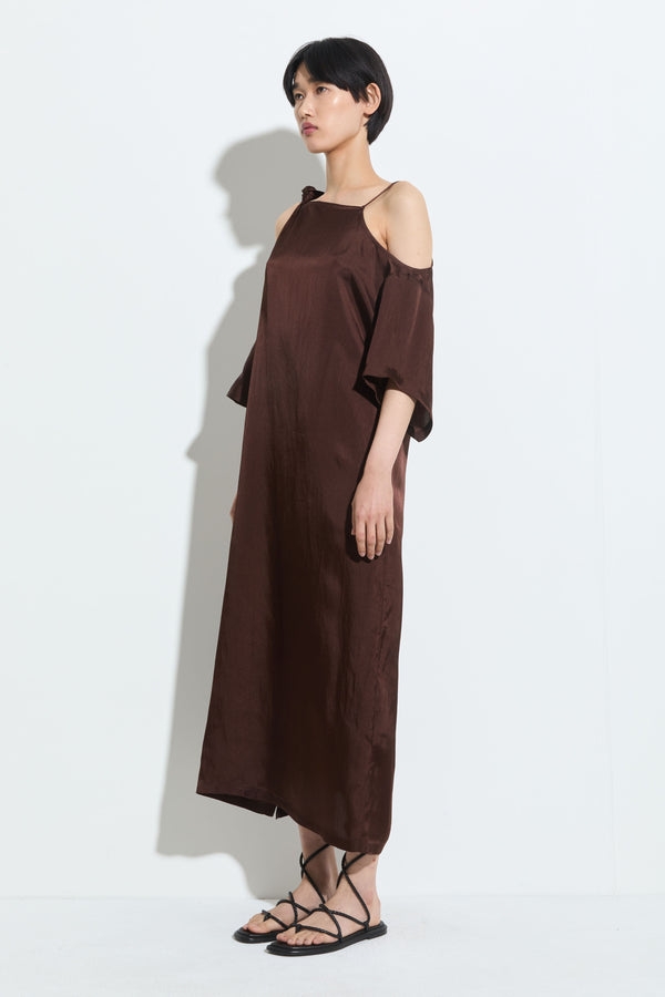 Christian Wijnants Drifa Bare Shoulder Dress Mahogany