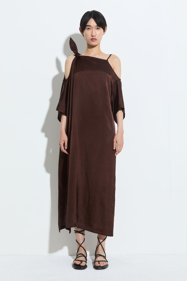 christian wijnants Drifa Bare Shoulder Dress Mahogany