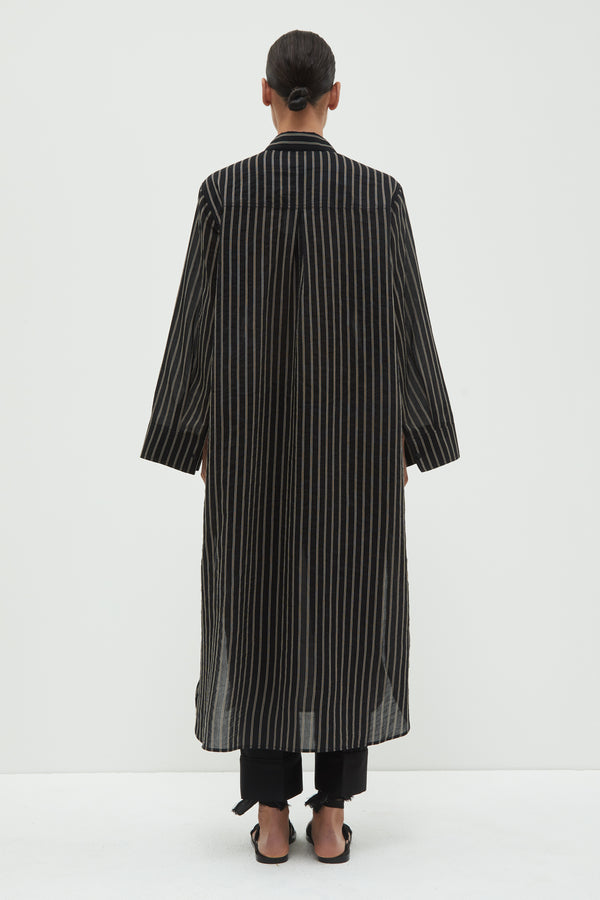 Christian Wijnants Dua Long Sleeves Shirt Dress Black Stripe