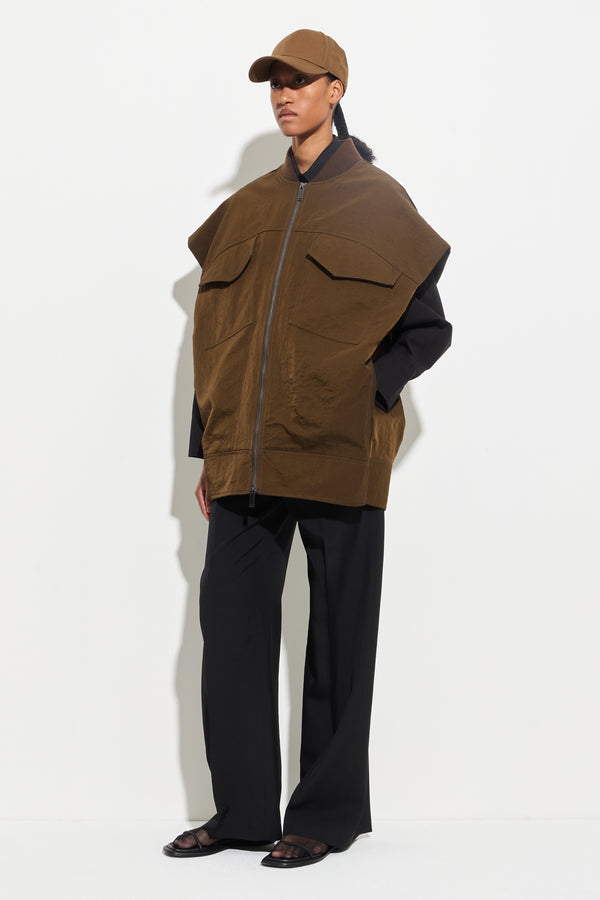 Christian Wijnants Jamala Sleeveless Jacket Dark Mocha