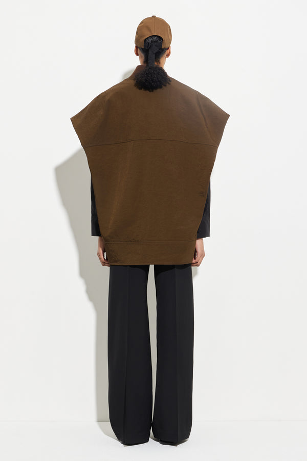 Christian Wijnants Jamala Sleeveless Jacket Dark Mocha