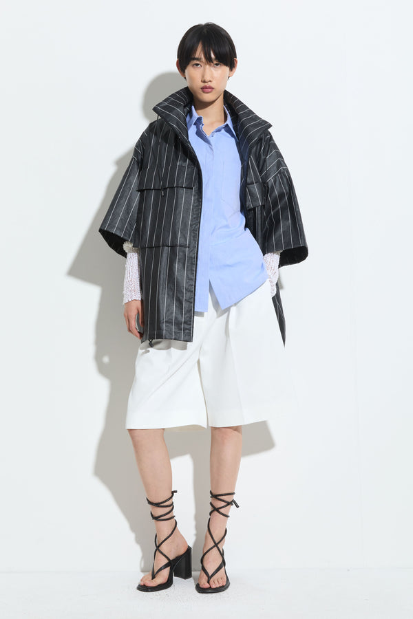 Christian Wijnants Jana Windbreaker Black White Stripe