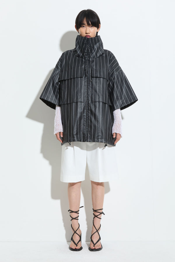 christian wijnants Jana Windbreaker Black White Stripe