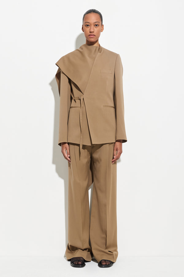 christian wijnants Jillos Draped Scarf Blazer Almond