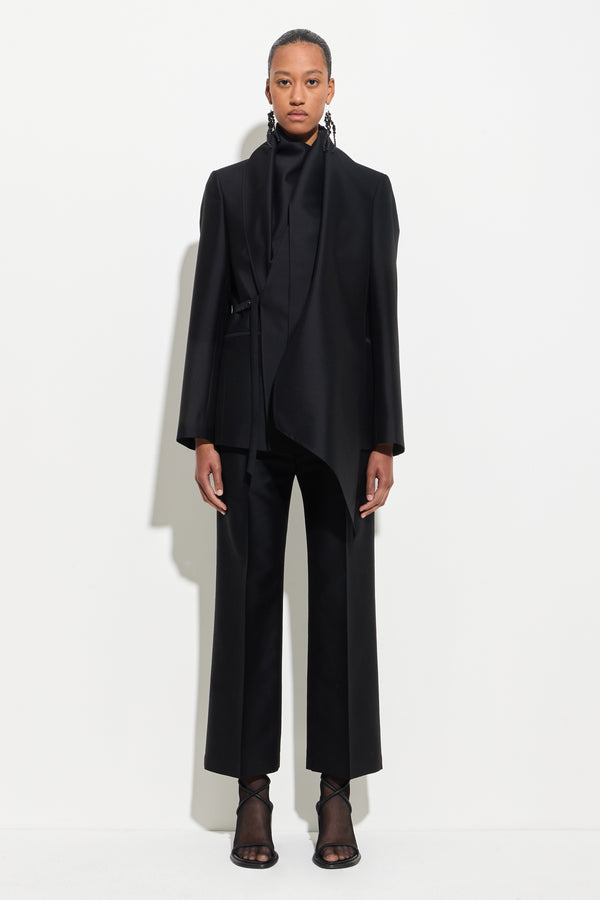 Christian Wijnants Jillos Draped Scarf Blazer Black