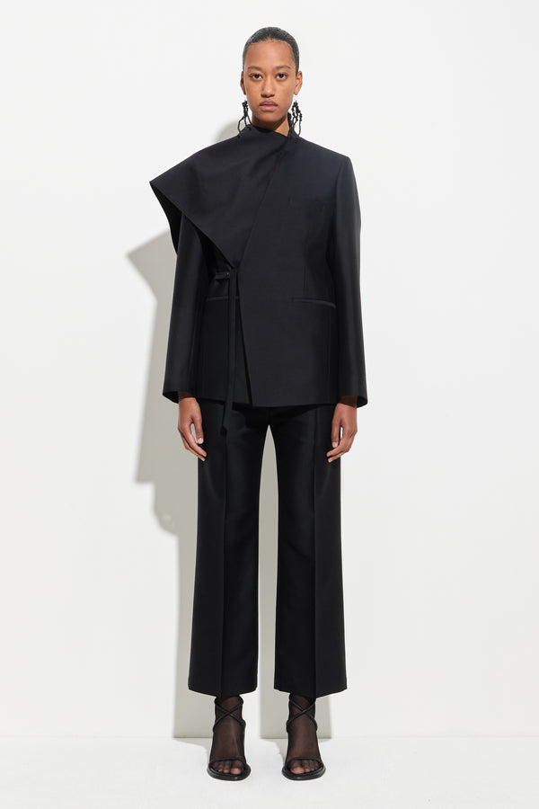 christian wijnants Jillos Draped Scarf Blazer Black