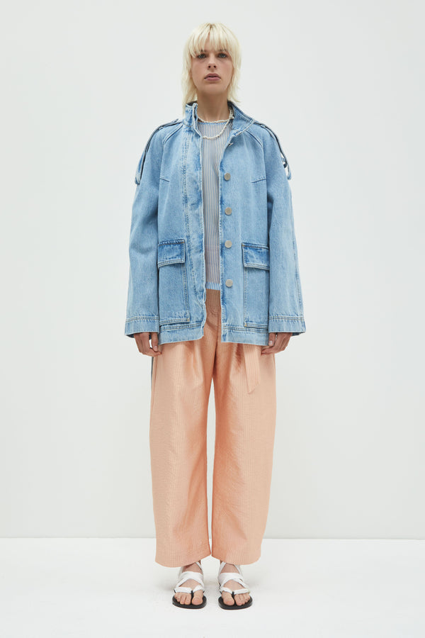 Christian Wijnants Jinar Utility Jeans Jacket Blue Denim