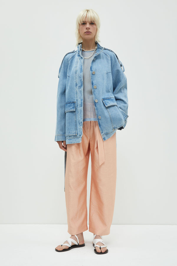 Christian Wijnants Jinar Utility Jeans Jacket Blue Denim