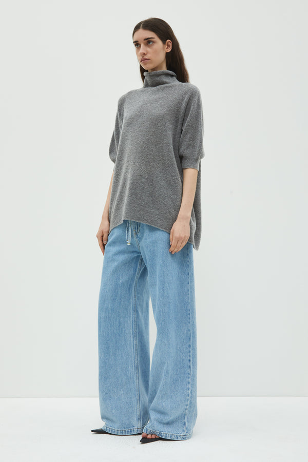 Christian Wijnants Kaluh Short Sleeve Knit Grey Melange