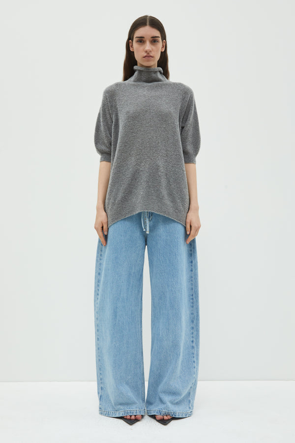 Christian Wijnants Kaluh Short Sleeve Knit Grey Melange