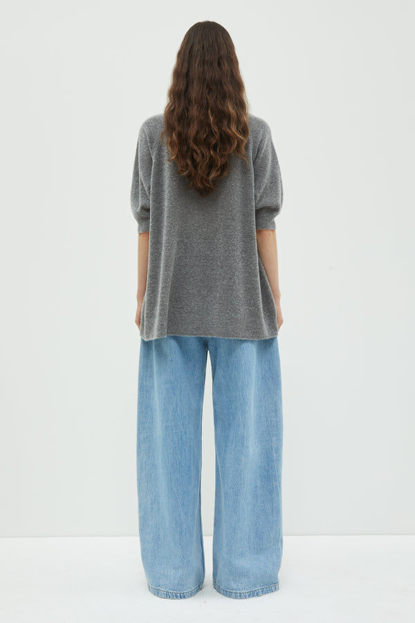 Christian Wijnants Kaluh Short Sleeve Knit Grey Melange