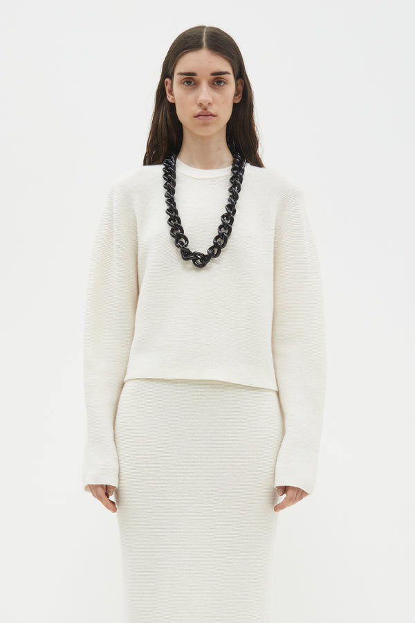 christian wijnants Kara Long Sleeve Knit Sweater Off White