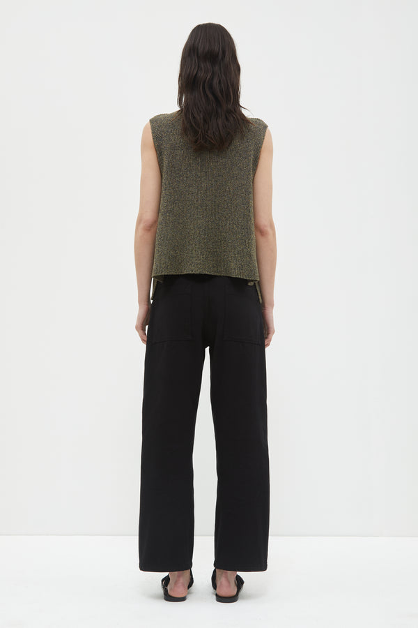 Christian Wijnants Kari Sleeveless Knit Top Black Gold