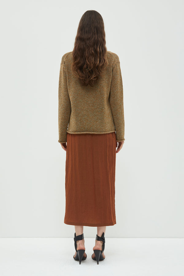 Christian Wijnants Katri V-Neck Sweater Carrot Olive