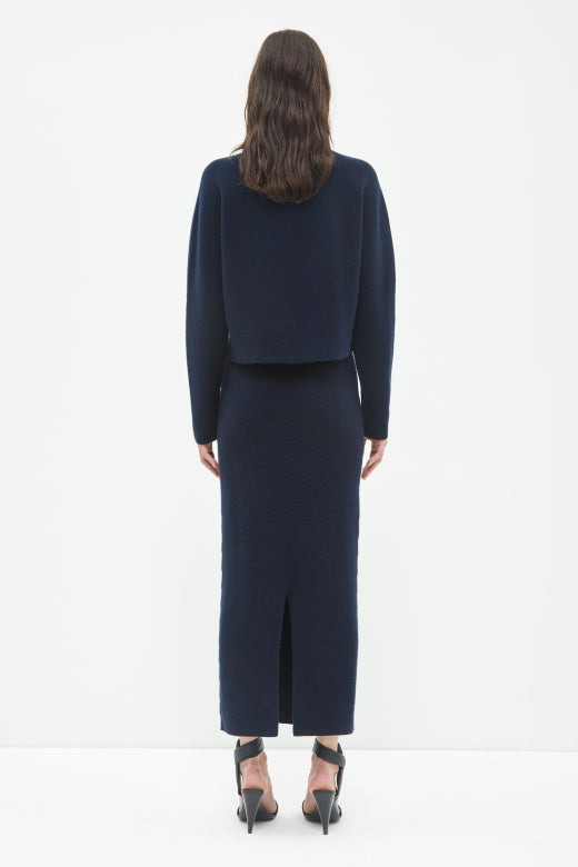 Christian Wijnants Kenar Wholegarment Knitted Skirt Navy