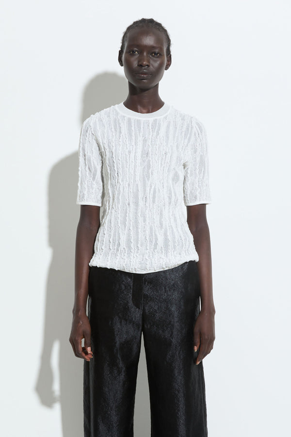 christian wijnants Kibo Short Sleeve Knitted Top White