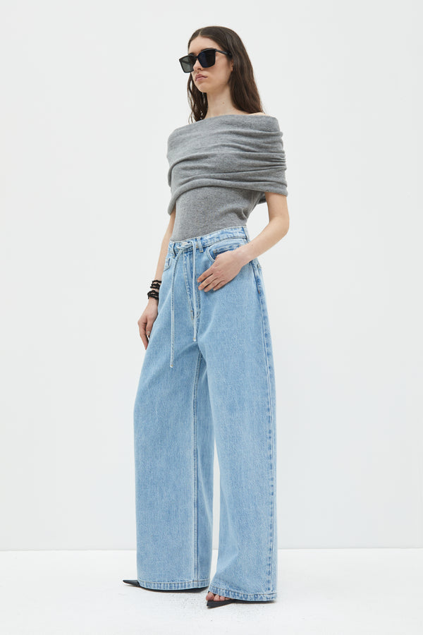 Christian Wijnants Kilili Sleeveless Knit Tube Top Grey