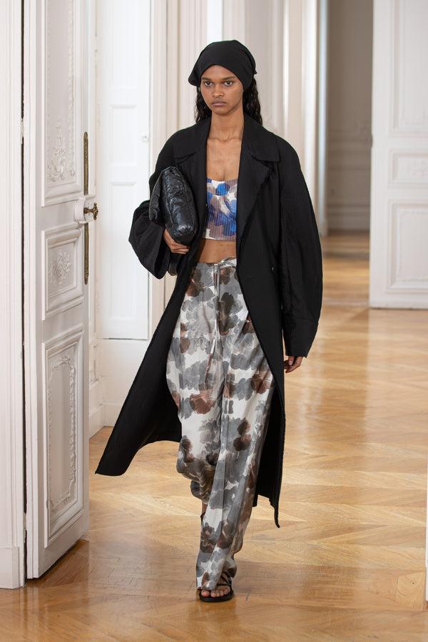 Christian Wijnants Pamir Straight Leg Trousers Grey Brown Hibiscus