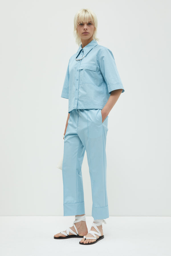 Christian Wijnants Panesh Cropped Straight Pants Ice Blue