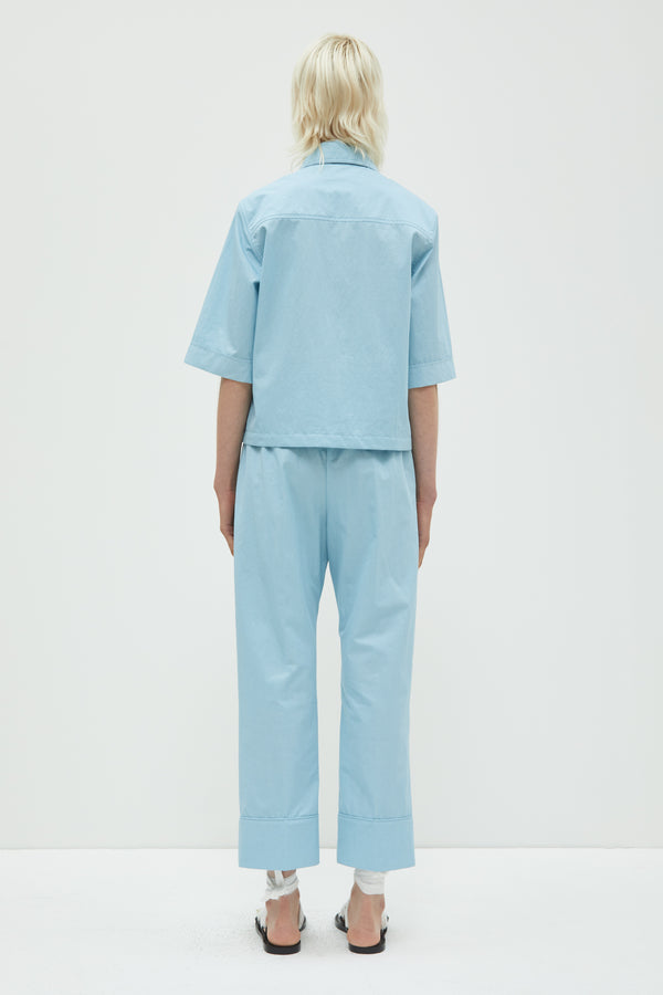 Christian Wijnants Panesh Cropped Straight Pants Ice Blue