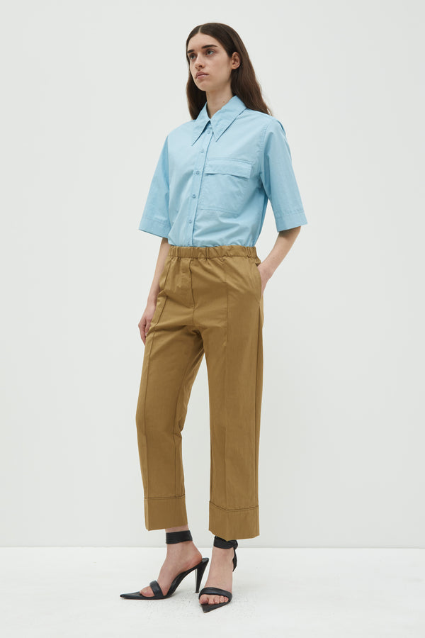 Christian Wijnants Panesh Cropped Straight Pants Khaki