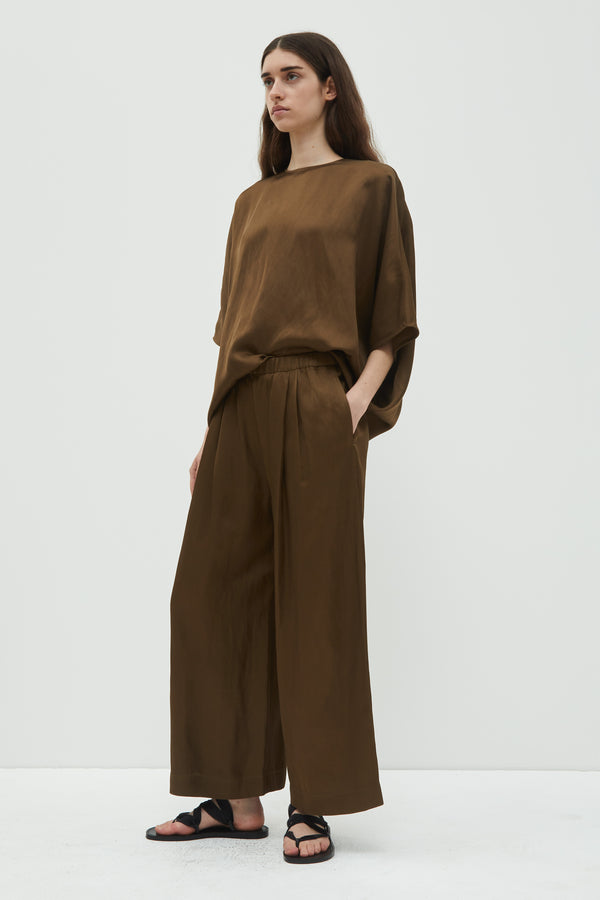 Christian Wijnants Pima Cropped Wide Leg Pants Sepia