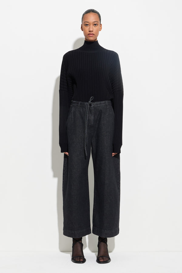 christian wijnants Pioni Wide Leg Denim Black Denim