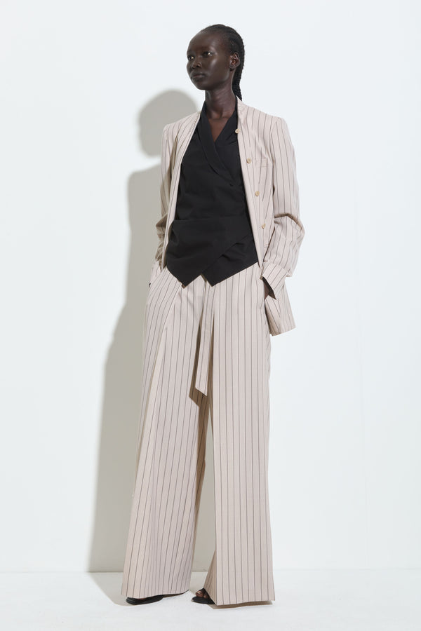 Christian Wijnants Pomello Wide Leg Pants Sand Stripe
