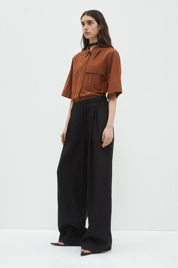 Christian Wijnants Prelah Long Wide Leg Pants Black