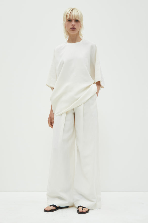 Christian Wijnants Prelah Long Wide Leg Pants Off White
