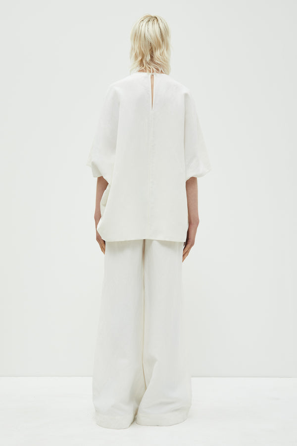 Christian Wijnants Prelah Long Wide Leg Pants Off White