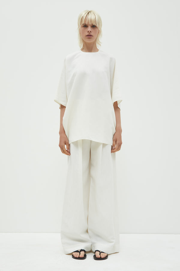 christian wijnants Prelah Long Wide Leg Pants Off White