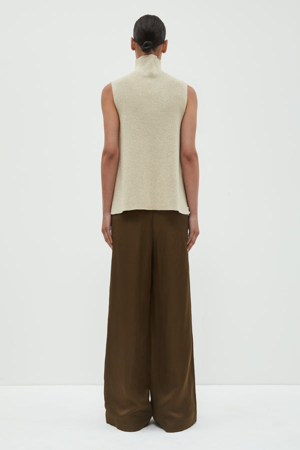 Christian Wijnants Prelah Long Wide Leg Pants Sepia