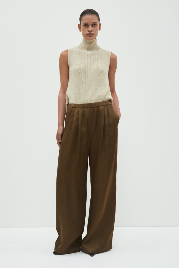 christian wijnants Prelah Long Wide Leg Pants Sepia