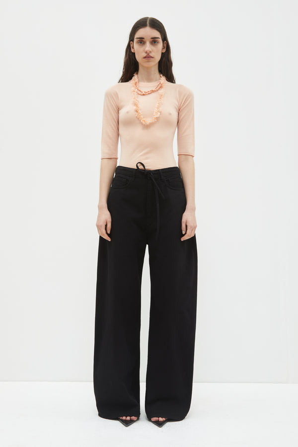 christian wijnants Puria Wide Leg Jeans Black Denim